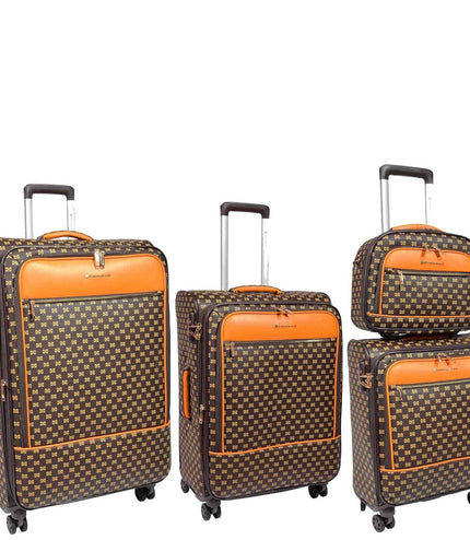 Corringham Set of 4 Soft Shell Suitcase in Coffee