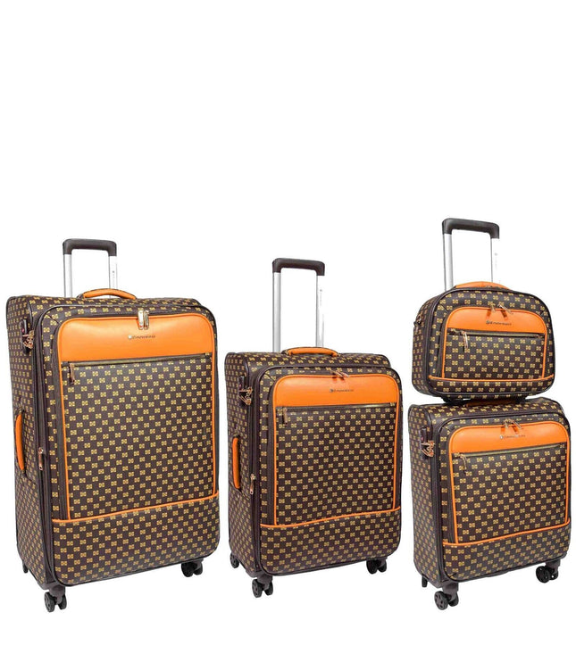 Corringham Set of 4 Soft Shell Suitcase in Coffee
