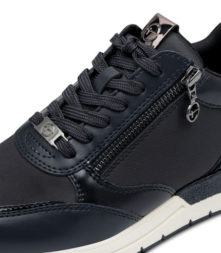 Tamaris Womens Navy Blue Fashion Lace-Up Zipped Sneakers Trainers