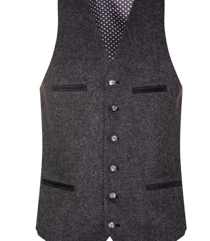 Mens 3 Piece Grey Wool Tweed Vintage Retro Suit
