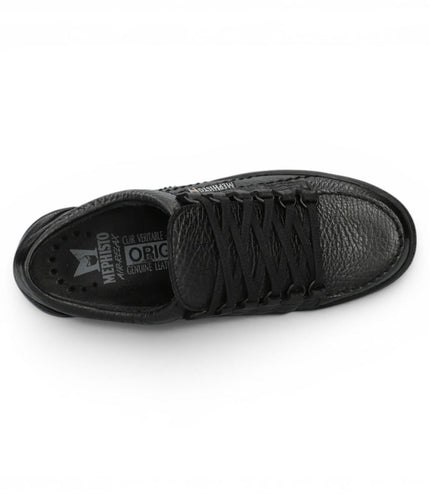 Mephisto Rainbow Men's Leather Black Walking Shoes - Mamouth 714