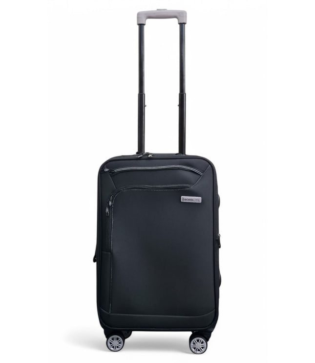 Handa Cabin Soft Shell Suitcase in Black
