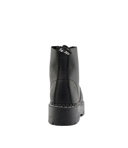 Grinders Unisex Black Cameron Acs Leather Ankle Casual Zip Boots
