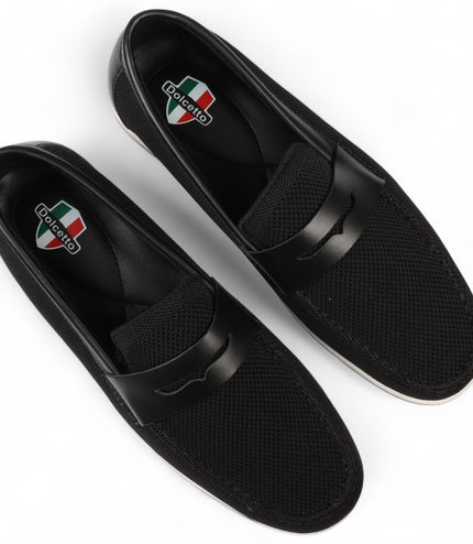 Men's Black Breathable Loafers Lightweight Slip-On