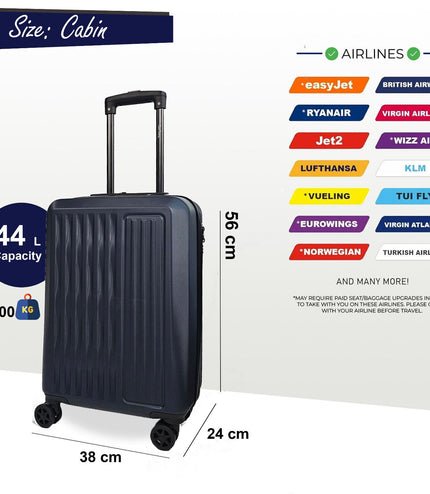 Croydon Cabin Hard Shell Suitcase in Navy