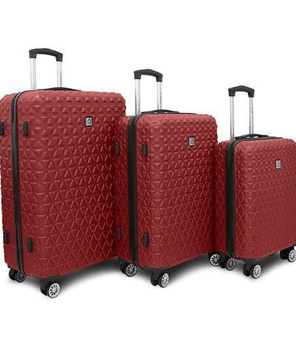 Adlington Set of 3 Hard Shell Suitcase in Burgundy