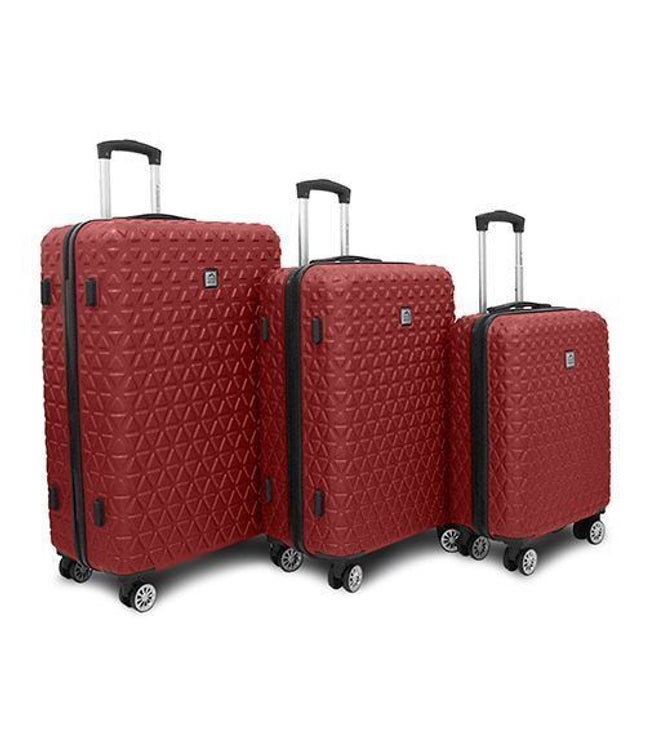Adlington Set of 3 Hard Shell Suitcase in Burgundy