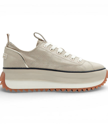 Tamaris Women's Platform Trainers Beige Lace-Up Sneaker Shoes