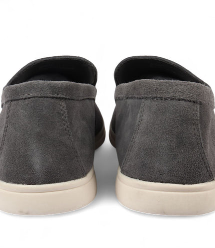 Men's Durable Grey Slip-On Loafers with Cushioned Insole