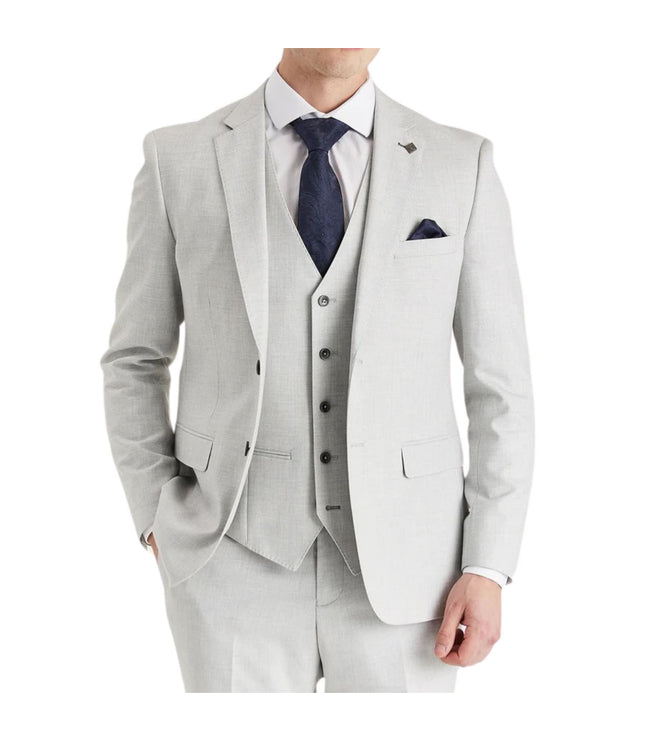 Men's Silver Lightweight Stitched Lapel Blazer