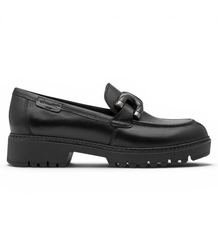 Tamaris Women's Black Leather Loafer Comfort Shoes - 24740-47