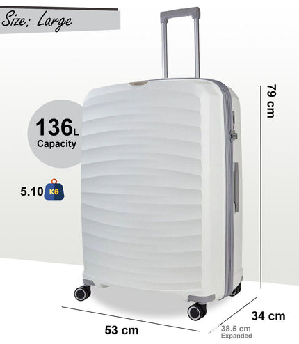 Alton Large Hard Shell Suitcase in White