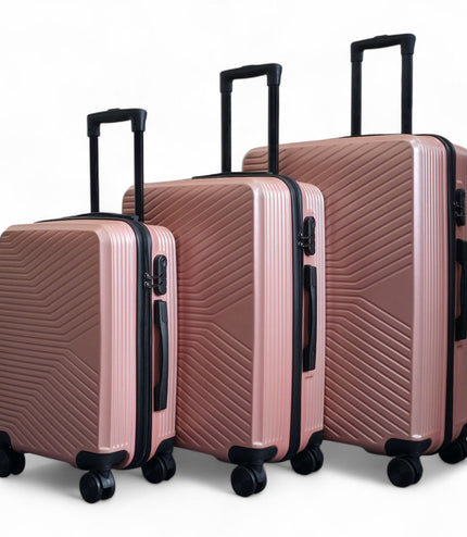 Junee Set of 3 Hard Shell Suitcase in Rose Gold