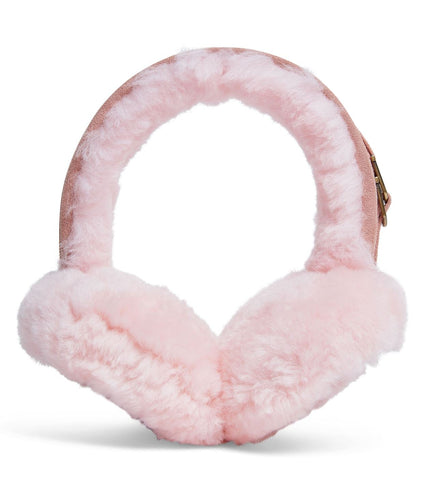 Womens Sheepskin Shearling Winter Ear Muffs Warm Comfortable - Blush Pink