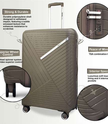 Chita Set of 3 Hard Shell Suitcase in Flesh