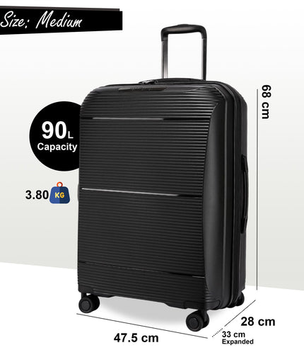 Abiko Medium Hard Shell Suitcase in Black