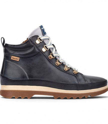 Pikolinos Women's Blue Leather Trainers Sneaker Winter Lace-up Boots - Vigo