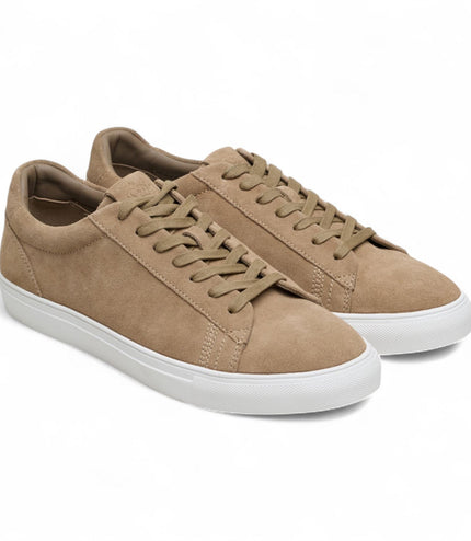 Antique Rogue Men's Stone Taupe Suede Leather Trainer Sneaker Shoes - Gibbs