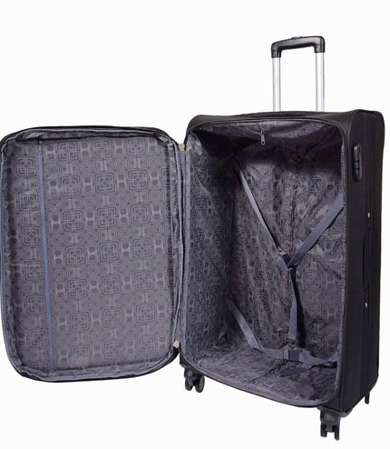 Clevedon Large Soft Shell Suitcase in Black