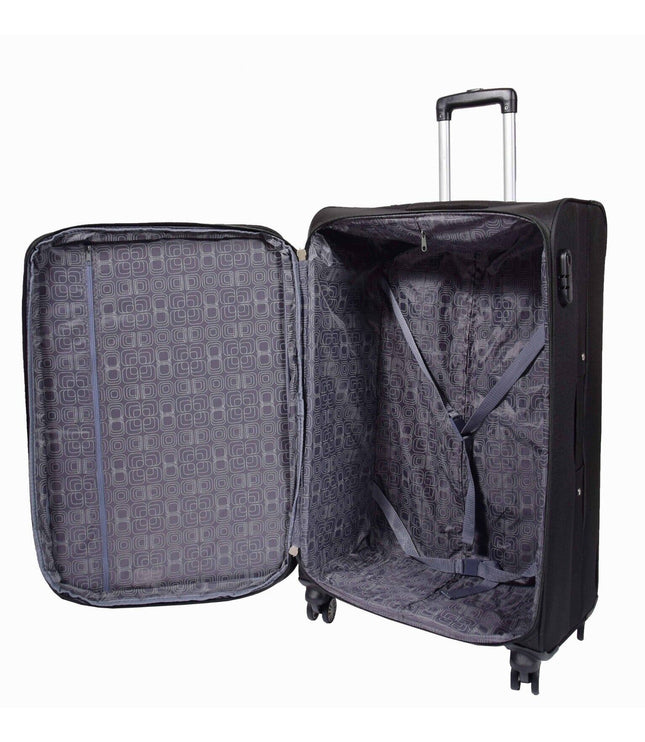 Clevedon Large Soft Shell Suitcase in Black