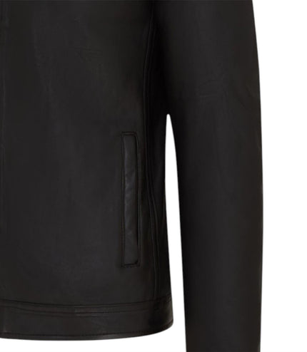 Mens Leather Black Racing Biker Jacket - Legar