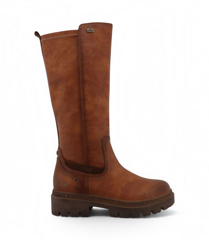 Mustang Women's Cognac Brown Knee High Chunky Long Winter Boots - M0062001