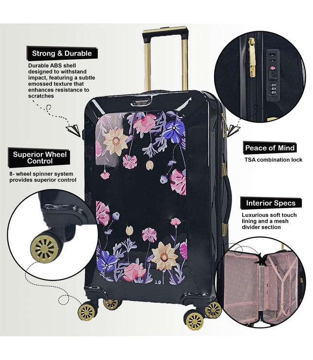 Canvey Extra Large Hard Shell Suitcase in Black