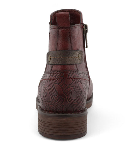 Mustang Women's Burgundy Chelsea Ankle Boots