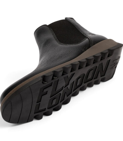 Fly London Womens Black Chelsea Leather Ankle Boots - SALV195