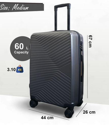 Junee Medium Hard Shell Suitcase in Charcoal Grey