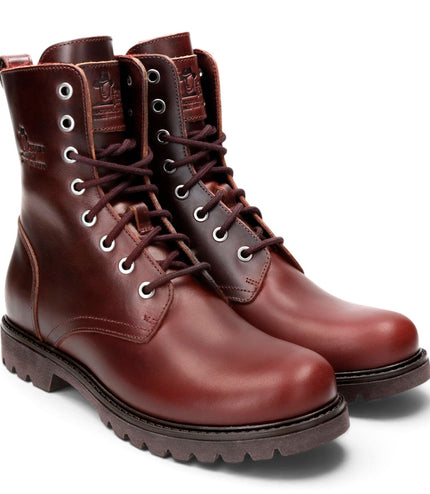 Panama Jack Women's Burgundy Waterproof Leather Warm Lace-Up Boots - Frisia-B45
