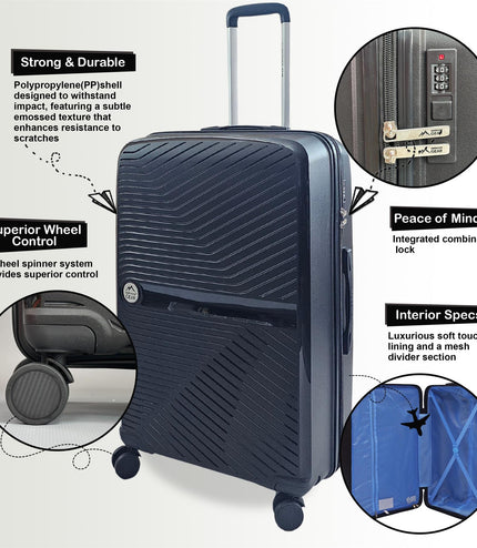 Acton Large Hard Shell Suitcase in Black