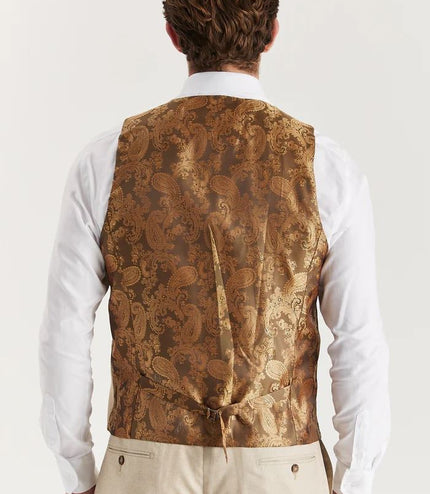 Men's Beige Lightweight Summer Wedding Party Waistcoat