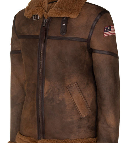 Mens Antique B3 Sheepskin Flying Jacket-Alameda