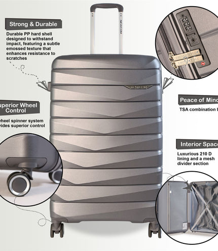 Forster Large Hard Shell TSA Suitcase in Smoke Grey