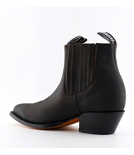 Grinders Unisex Brown Western Ankle Boots - Maverick