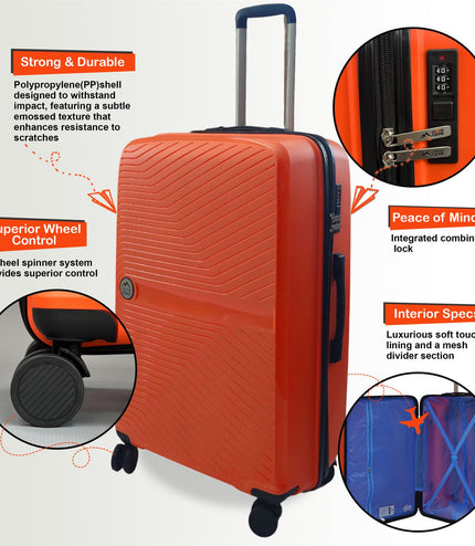 Acton Medium Hard Shell Suitcase in Orange