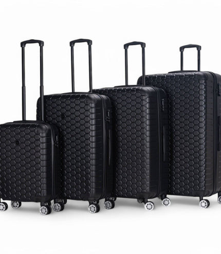 Noda Set of 4 Hard Shell Suitcase in Black