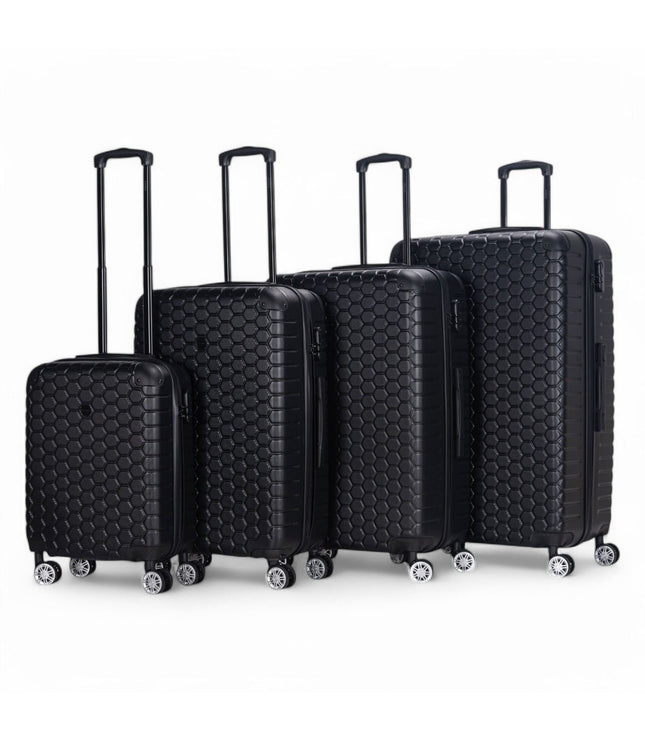 Noda Set of 4 Hard Shell Suitcase in Black