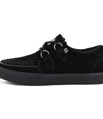 TUK Pointed Creeper Sneaker Black Suede Platform Shoes - A9178