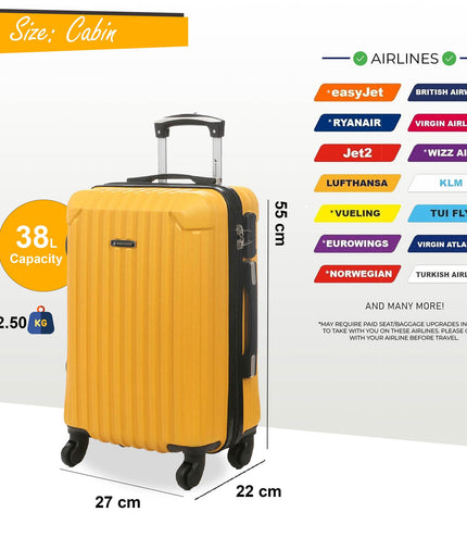 Corowa Cabin Hard Shell Suitcase in Yellow