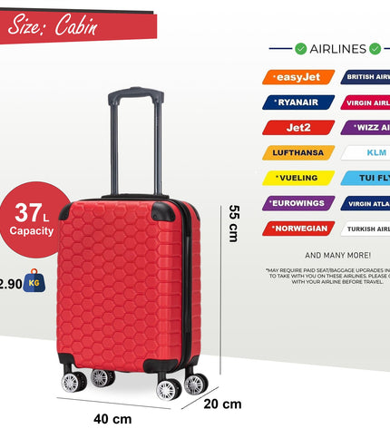 Noda Cabin Hard Shell Suitcase in Red