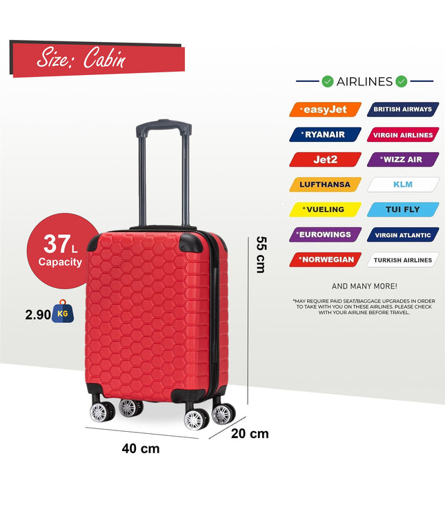 Noda Cabin Hard Shell Suitcase in Red