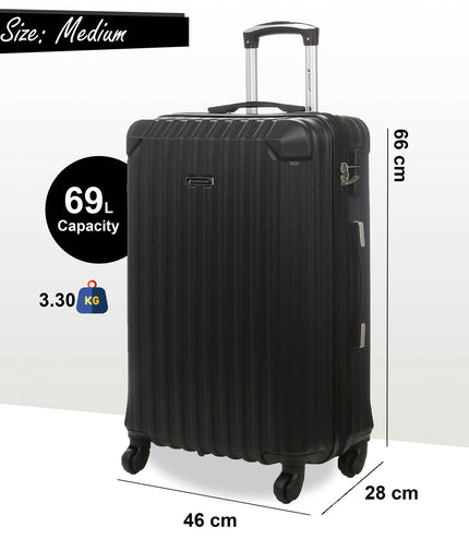 Corowa Medium Hard Shell Suitcase in Black