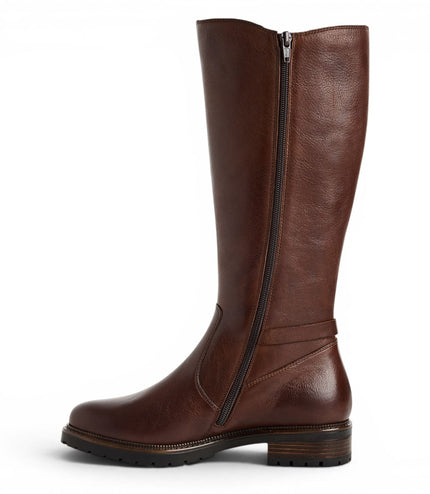 Tamaris Women’s Brown Leather Knee High Platform Heel Long Boots - 25609-47