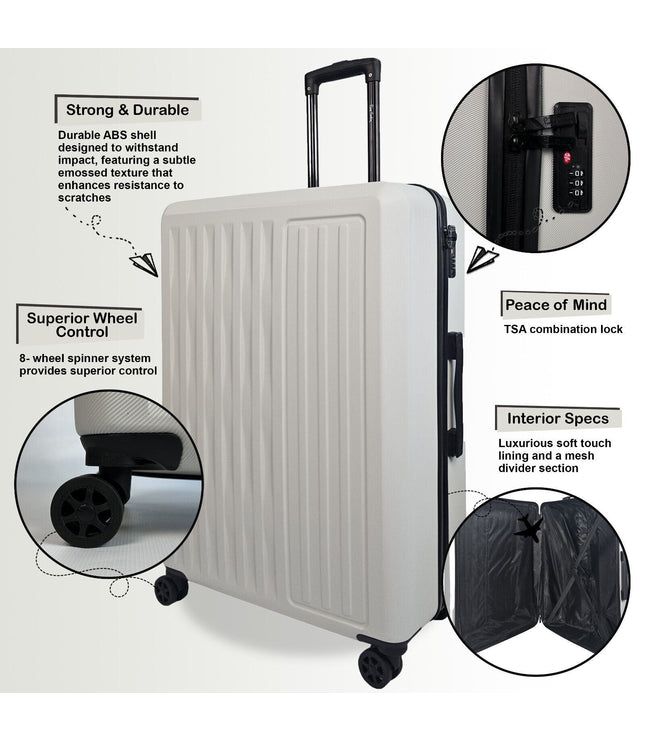 Croydon Medium Hard Shell Suitcase in White