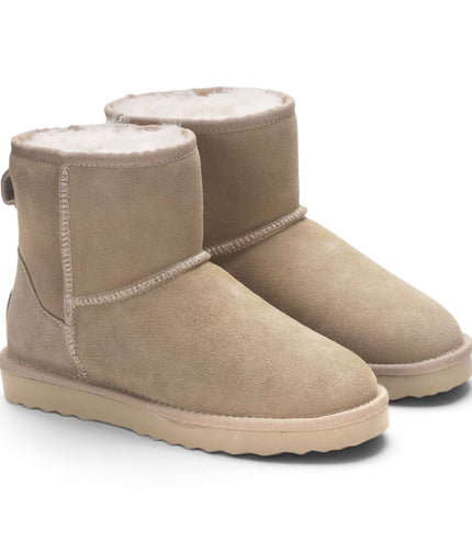 Women’s Sand Brown Genuine Sheepskin Real Fur Winter Ankle Boots - Frost