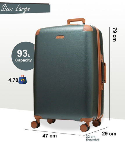 Amble Large Hard Shell Suitcase in Green