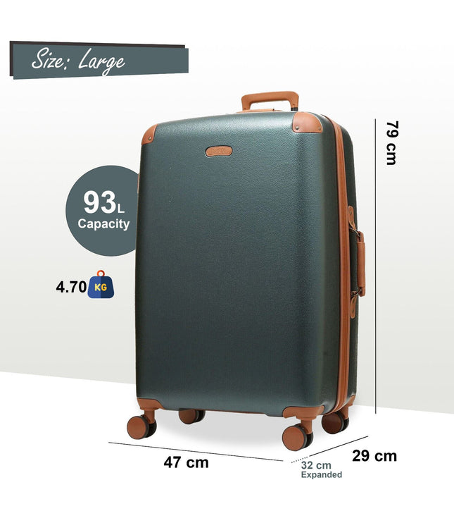 Amble Large Hard Shell Suitcase in Green