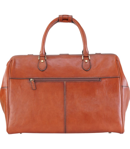 Genuine Leather Tan Duffle Holdall Vintage Travel Gym Bag - Windsor